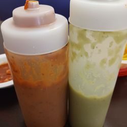 Now the real salsas. Both are heavy with garlic - a good thing