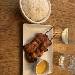 Chicken Satay and white rice