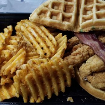 Anonymous Cafe - $13 chicken & Belgian waffle (3.5/5) it was good! But not sure if I'd return for this, kinda your typical chicken N waffles. Huge tho - Coffee & Tea Near Me - Houston, Texas Anonymous Cafe - $13 chicken & Belgian waffle (3.5/5) it was good! But not sure if I'd return for this, kinda your typical chicken N waffles. Huge tho - Coffee & Tea Near Me - Houston, Texas