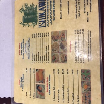 Ishikawa - Lunch menu - Japanese Near Me - High Point, North Carolina Ishikawa - Lunch menu - Japanese Near Me - High Point, North Carolina