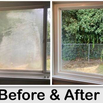 A D Window Services - Before and after picture of our kitchen window - Handyman Near Me