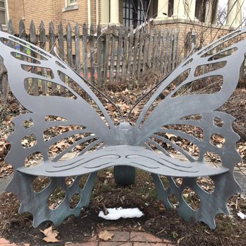 Oakhurst Gardens - Outside butterfly bench - Parks Near Me - Muncie, Indiana