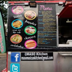 Maso Mexican Kitchen on Wheels - The menu.