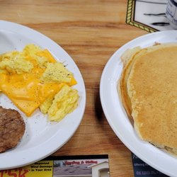 Rodeo Diner - When the order is eggs scrambled with cheese, please, scramble the cheese into the eggs.