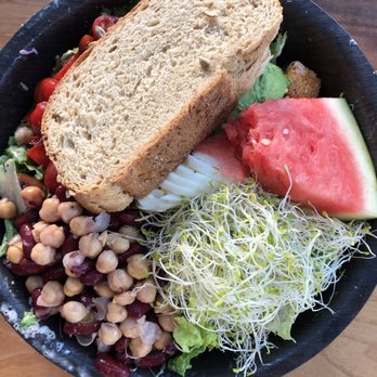 Mezzo - Veggie delight salad-comes w half an avocado, egg, watermelon and bread too! - Sandwiches Near Me - Berkeley, California Mezzo - Veggie delight salad-comes w half an avocado, egg, watermelon and bread too! - Sandwiches Near Me - Berkeley, California