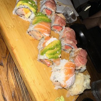 Umami Sushi - Summer roll (front) and Zuke chu toro roll (back) - Sushi Bars Near Me - New York, New York Umami Sushi - Summer roll (front) and Zuke chu toro roll (back) - Sushi Bars Near Me - New York, New York