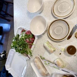 Noodle House - $24.75. It's amazing. Tons of basil cilantro and slice beef.