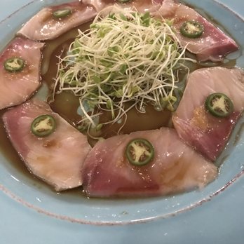 1054Togoshi - Yellowtail Carpaccio $16 (garlic, jalapeño, sprouts, yuzu soy & olive oil) - Sushi Bars Near Me - Kihei, Hawaii 1054Togoshi - Yellowtail Carpaccio $16 (garlic, jalapeño, sprouts, yuzu soy & olive oil) - Sushi Bars Near Me - Kihei, Hawaii