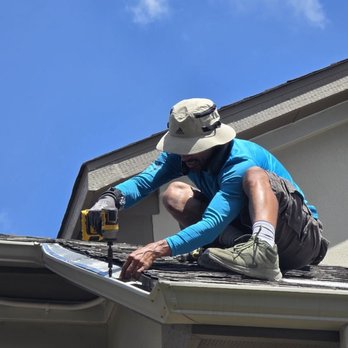 Handy Matt - Handyman Matt working on installing gutter guard. - Handyman Near Me - San Antonio, Texas