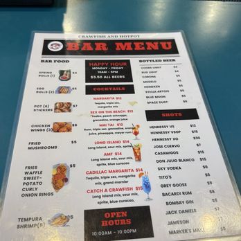 Crawfish & Hotpot - Bar menu - Seafood Near Me - Seattle, Washington