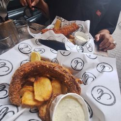 Bia Mara - Fish and Chips with chimichurri sauce