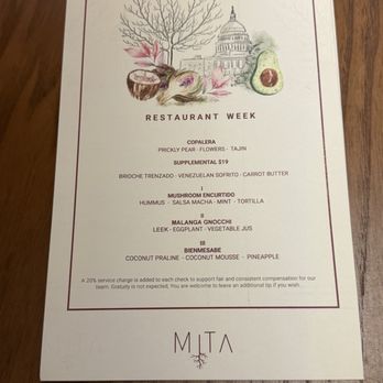 MITA - Menu - Vegan Near Me - Washington, DC, District of Columbia