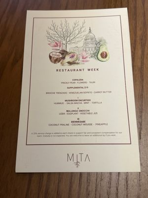 Menu photo 1 MITA Washington, DC, DC