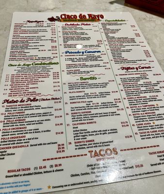 Menu photo 1 Cinco De Mayo Mexican Restaurant Nashville, TN Menu photo 1 Cinco De Mayo Mexican Restaurant Nashville, TN