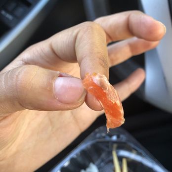 One Piece Sushi - The other side of the salmon was good but the other side was weird and brown - Japanese Near Me - Millbrae, California