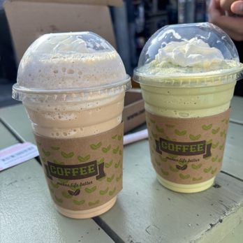 Coffee Corner - Ice blended Spanish latte and ice blended green tea - Coffee & Tea Near Me - Los Angeles, California