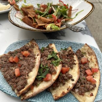 Seray - Can't remember the actual name, but this is awesome! Ground beef on roasted pita. - Lebanese Near Me - Vienna, Virginia Seray - Can't remember the actual name, but this is awesome! Ground beef on roasted pita. - Lebanese Near Me - Vienna, Virginia