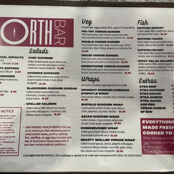 North Bar - Menu 1 - American Near Me - North Little Rock, Arkansas North Bar - Menu 1 - American Near Me - North Little Rock, Arkansas