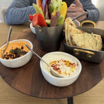 Predalina - Crudite and pita with spreads - Mediterranean Near Me - Tampa, Florida Predalina - Crudite and pita with spreads - Mediterranean Near Me - Tampa, Florida