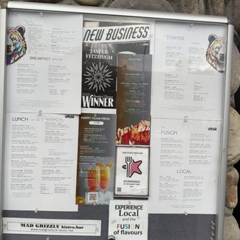 Mad Grizzly - Menu 9/2025 - Breakfast & Brunch Near Me - Jasper, Alberta