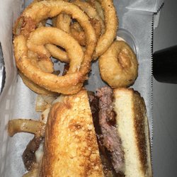 Crazy Times Pub & Grub - Texas patty melt and onion rings