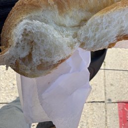 Bread shaped and sold as a croissant.
