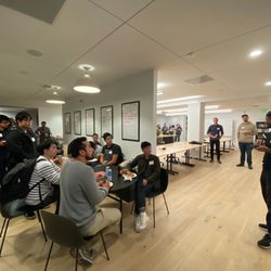 CEO Kush Patel speaking at the SF Alumni Event, October 27th, 2022