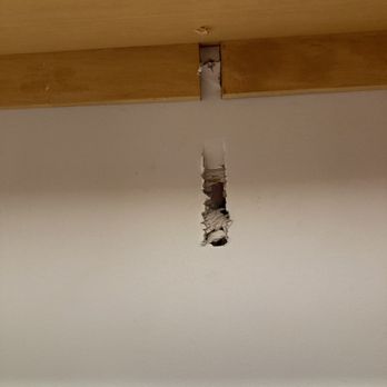 Vitalii Handyman - Hole left when original bracket failed - Handyman Near Me Vitalii Handyman - Hole left when original bracket failed - Handyman Near Me