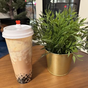 Macao Imperial Tea - Panda pearl cheesecake bubble tea and table plant~ - Bubble Tea Near Me - Burnaby, British Columbia