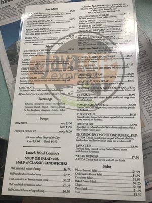 Menu photo 4 Kathy's Java Express Sanford, NC