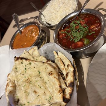 Nirvana Indian Kitchen - Garlic Naan Rosemary Naan Chilli Chicken (Red) Lamb Tikka Masala (Orange) - Indian Near Me - Allendale, New Jersey