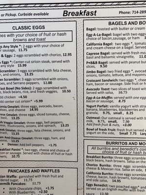 Menu photo 7 Cyrano's Caffe Orange, CA