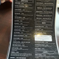 Oliver Street Bar & Grill - Menu