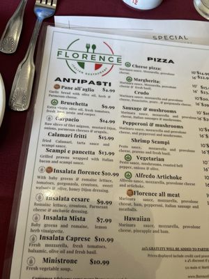 Menu photo 1 Florence Italian Restaurant Martinez, CA Menu photo 1 Florence Italian Restaurant Martinez, CA