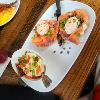 Another Broken Egg Cafe - Smoked Salmon Benedict, City Grits. - Breakfast & Brunch Near Me - Overland Park, Kansas Another Broken Egg Cafe - Smoked Salmon Benedict, City Grits. - Breakfast & Brunch Near Me - Overland Park, Kansas