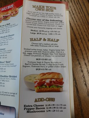 Menu photo 2 Firehouse Subs Nepean, ON Menu photo 2 Firehouse Subs Nepean, ON