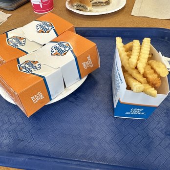 White Castle - a blue tray with a burger and fries on it - Fast Food Near Me - Daleville, Indiana White Castle - a blue tray with a burger and fries on it - Fast Food Near Me - Daleville, Indiana