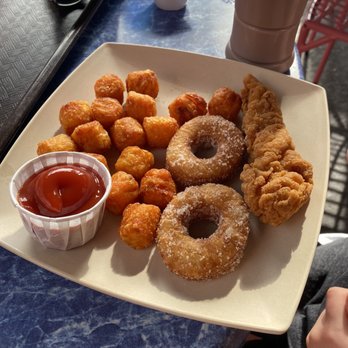 ABC Commissary - Kids meal - chicken and donuts, sweet potato tots. $7-8 with a beverage. - New American Near Me - Orlando, Florida ABC Commissary - Kids meal - chicken and donuts, sweet potato tots. $7-8 with a beverage. - New American Near Me - Orlando, Florida