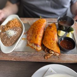 Catrinas Tacos & Tequilas - Birria tacos with beans and rice
