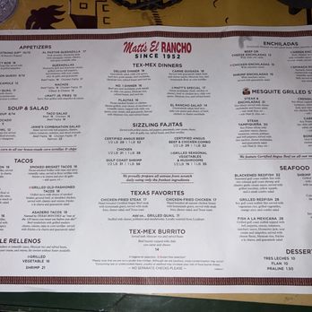Matt's El Rancho - Menu - Mexican Near Me - Austin, Texas Matt's El Rancho - Menu - Mexican Near Me - Austin, Texas