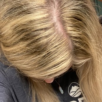 Phia Salon - My roots after the had been "touched up." Worse than before I went in, easily. - Hair Salons Near Me - Columbus, Ohio