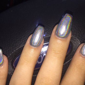 Glamorous Nails Spa - Holographic chrome!! Looks great - Waxing Near Me - Houston, Texas Glamorous Nails Spa - Holographic chrome!! Looks great - Waxing Near Me - Houston, Texas