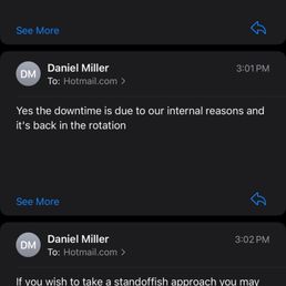 Email responses from owner