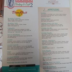 La Guadalupana #2 Bakery & Cafe - Menu