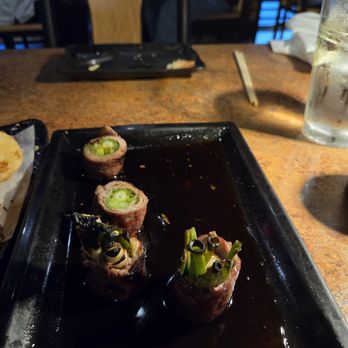 Waraji Japanese Restaurant - Negimaki (halfway eaten) - Japanese Near Me - Raleigh, North Carolina