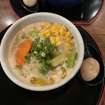 Hokkaido Ramen Santouka - Vegetarian Ramen w/ egg noodles + egg - Ramen Near Me - Toronto, Ontario