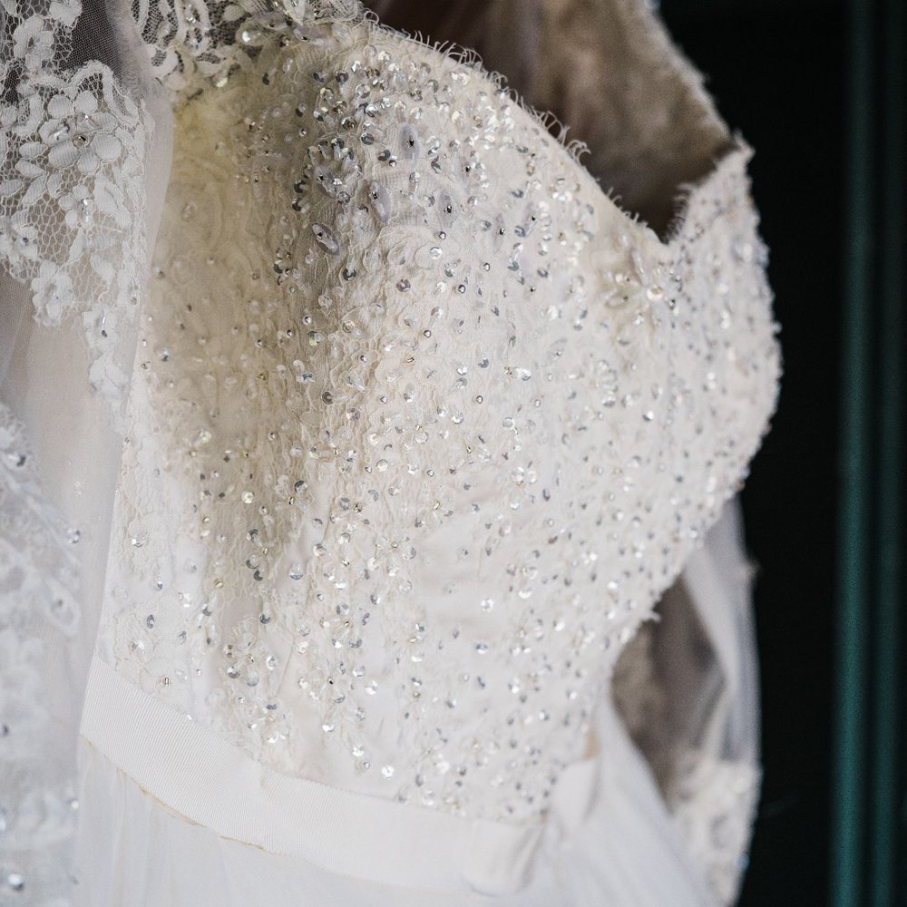 Intricate beading and lace still look amazing after alterations Intricate beading and lace still look amazing after alterations