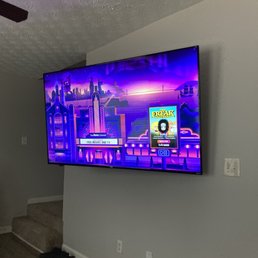 70inch on a Full Range Mount. No cords in sight.