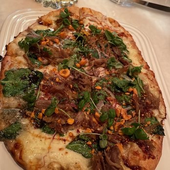 Coquette - Duck confit flatbread - Breakfast & Brunch Near Me - Boston, Massachusetts Coquette - Duck confit flatbread - Breakfast & Brunch Near Me - Boston, Massachusetts