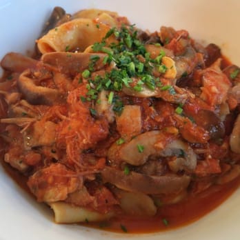 Fiat Cafe - Pappardelle pasta with shitake, oysters, Crimini mushrooms, duck confit, ragout and finished with truffle oil. - Italian Near Me - New York, New York